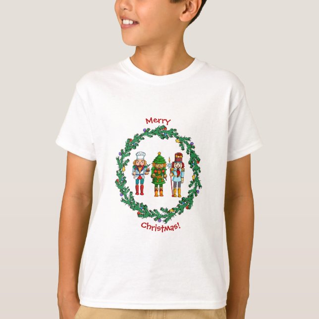 Christmas Nutcrackers Toy Soldiers T-Shirt (Front)
