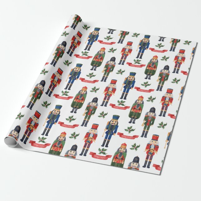 Christmas Nutcrackers  Wrapping Paper (Unrolled)