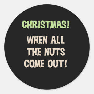 Christmas Nuts Classic Round Sticker