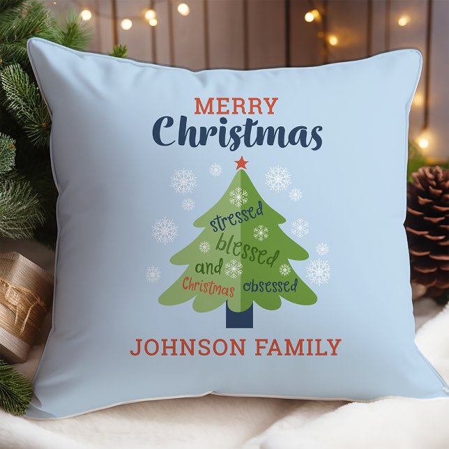 Christmas Obsessed Personalised Cushion (Creator Uploaded)