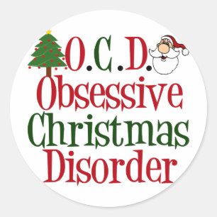 Christmas Obsession Classic Round Sticker