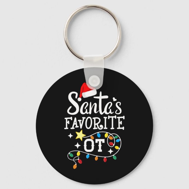 Christmas Occupational Therapist Therapy Santa's F Key Ring (Front)