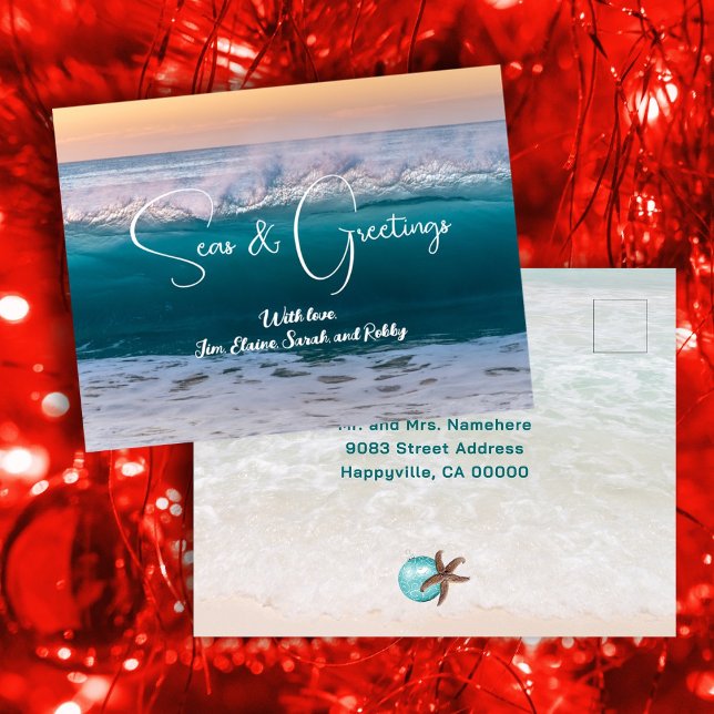 Christmas Ocean Waves Seas n Greetings postcards (Creator Uploaded)