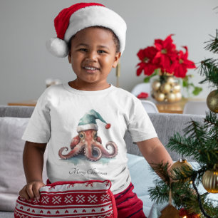 Christmas Octopus, customisable T-Shirt