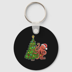 Christmas Octopus  Key Ring