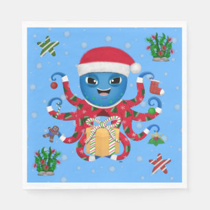 Christmas Octopus Paper Napkin