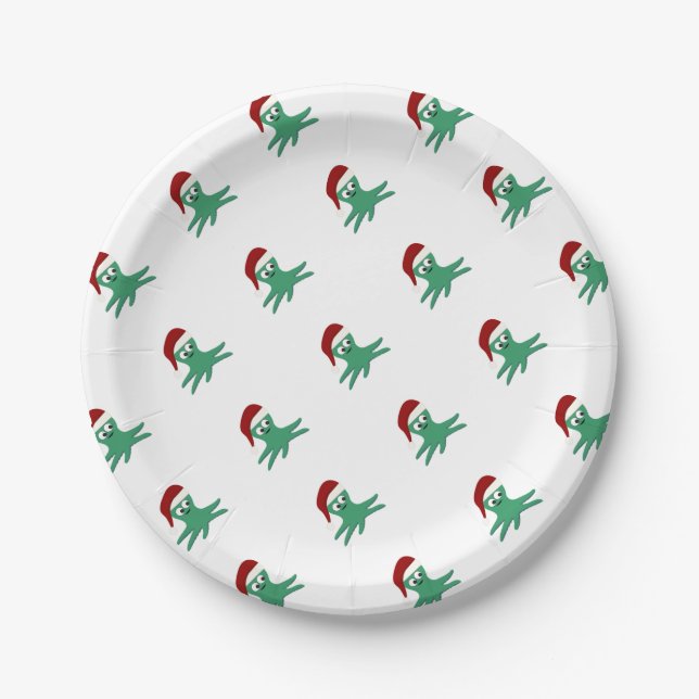 Christmas Octopus Paper Plate (Front)