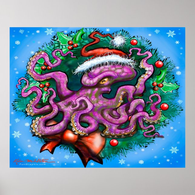 Christmas Octopus Poster (Front)