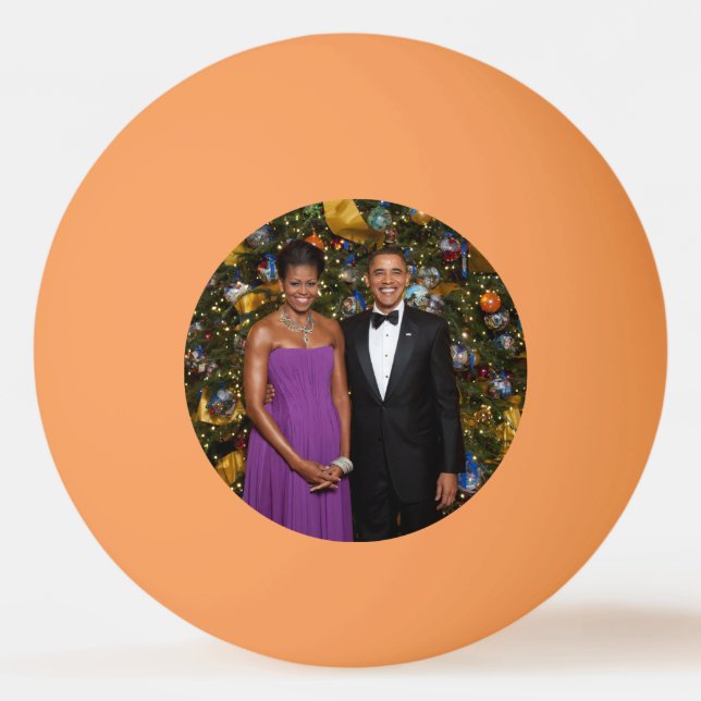 Christmas of President Barack Obama and Michelle Ping Pong Ball (Back)