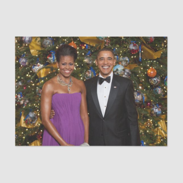 Christmas of President Barack Obama and Michelle Tissue Paper (Front)