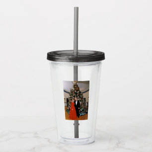 Christmas of US President Bill Clinton & Hillary Acrylic Tumbler