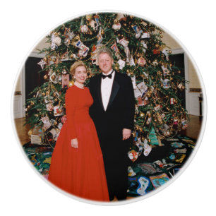 Christmas of US President Bill Clinton & Hillary  Ceramic Knob