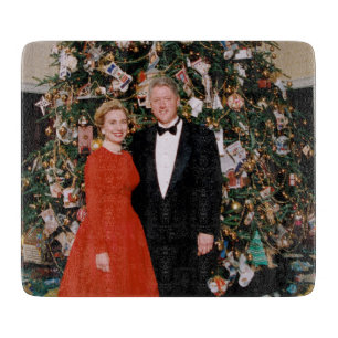 Christmas of US President Bill Clinton & Hillary Cutting Board