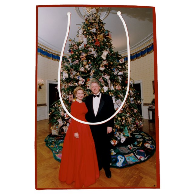 Christmas of US President Bill Clinton & Hillary  Medium Gift Bag (Front)