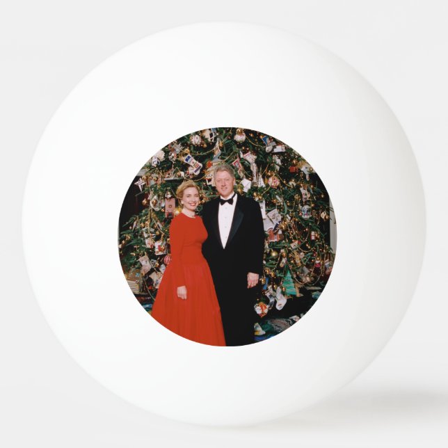 Christmas of US President Bill Clinton & Hillary  Ping Pong Ball (Back)
