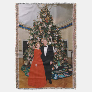 Christmas of US President Bill Clinton & Hillary Throw Blanket