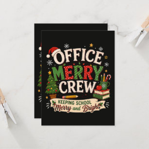 Christmas Office Merry Crew Keeping School Invitation