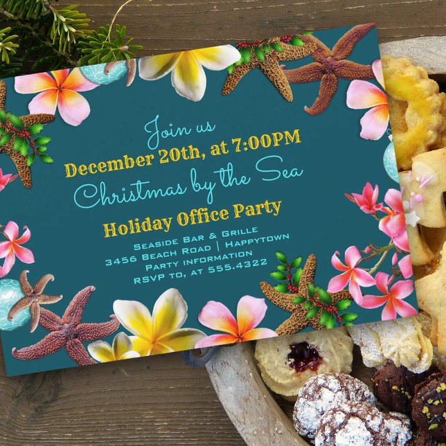 Christmas Office Party Beachy Border Invitation (Creator Uploaded)