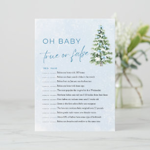 Christmas Oh Baby True or False Baby Shower Game Invitation