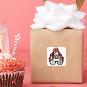 Christmas Oh Fudge Xmas Vacation Funny Holiday  Square Sticker