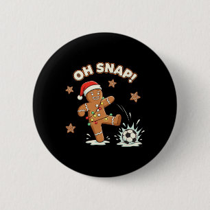 Christmas Oh Snap Gingerbread Soccer Funny Xmas Ho 6 Cm Round Badge