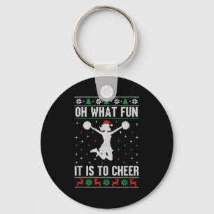 Christmas Oh What Fun It Is To Cheer - Cheerleadin Key Ring