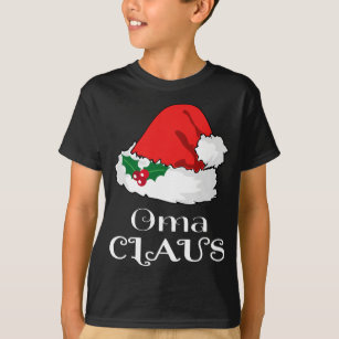 Christmas Oma Claus Matching Pajama Santa Hat X-ma T-Shirt
