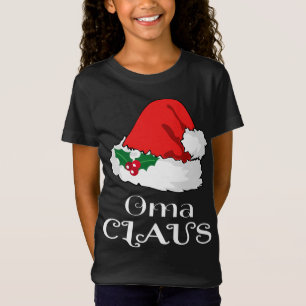 Christmas Oma Claus Matching Pajama Santa Hat X-ma T-Shirt