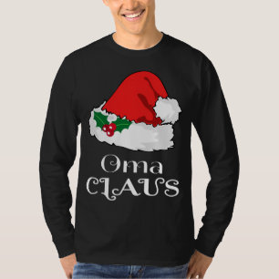 Christmas Oma Claus Matching Pajama Santa Hat X-ma T-Shirt