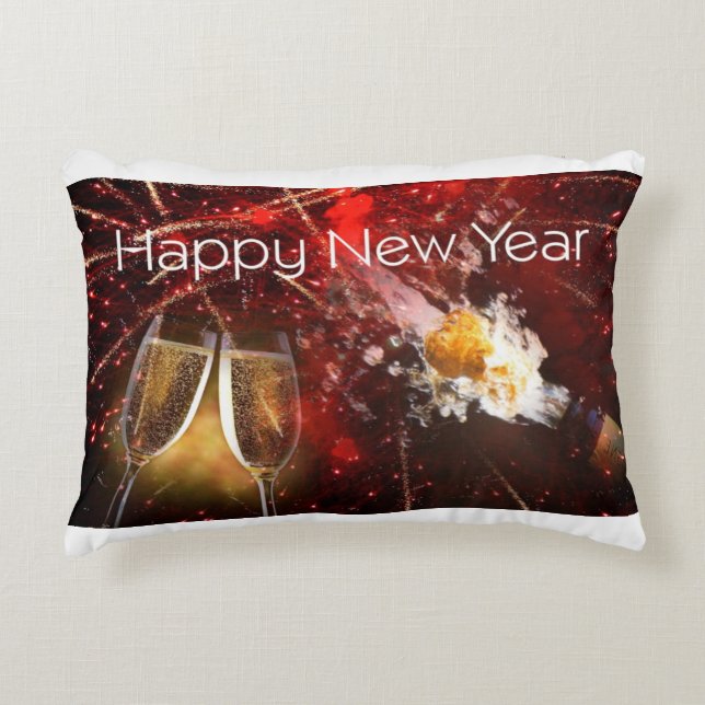 **CHRISTMAS ON BACK** **NEW YEAR ON FRONT** DECORATIVE CUSHION (Front)