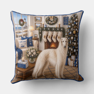 Christmas On Cape Cod ,Borzoi Cushion