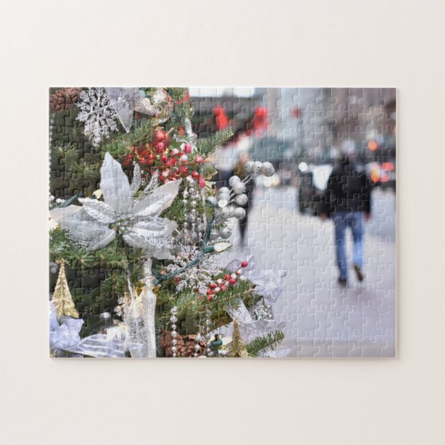 Christmas on Fifth Avenue New York City NYC Jigsaw Puzzle (Horizontal)