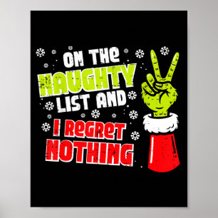 Christmas On Naughty List Regret Nothing Xmas Men  Poster