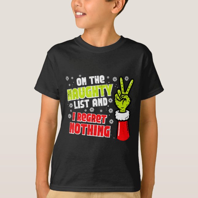Christmas On Naughty List Regret Nothing Xmas Men  T-Shirt (Front)