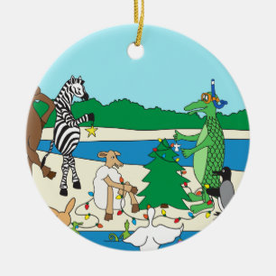 Christmas on the Beach Ceramic Tree Decoration