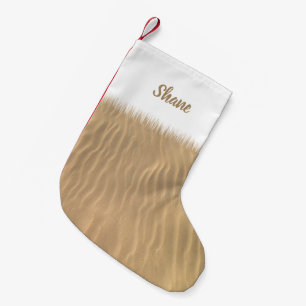 Christmas on the Beach Sand Ripples Small Christmas Stocking