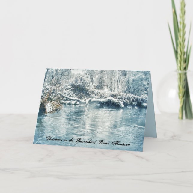 Christmas on the Beaverhead River, Montana Holiday Card (Front)