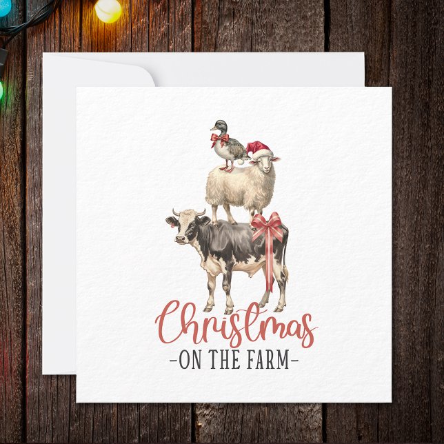 Christmas on the Farm Barnyard Animal Holiday Card (Creator Uploaded)