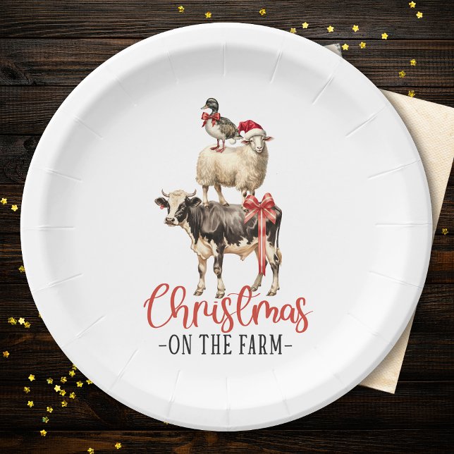 Christmas on the Farm Barnyard Animal Paper Plate (Creator Uploaded)