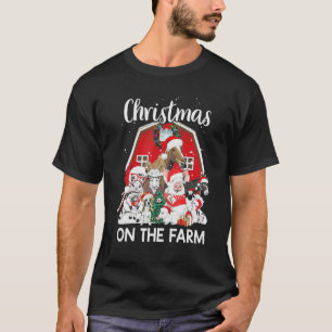 Christmas On The Farm Cow Pig Merry Christmas T-Shirt