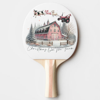 Christmas on the Farm,Merry Christmas Ping Pong Paddle
