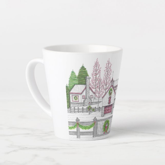 Christmas on the Farm Small Latte Mug (Left Angle)