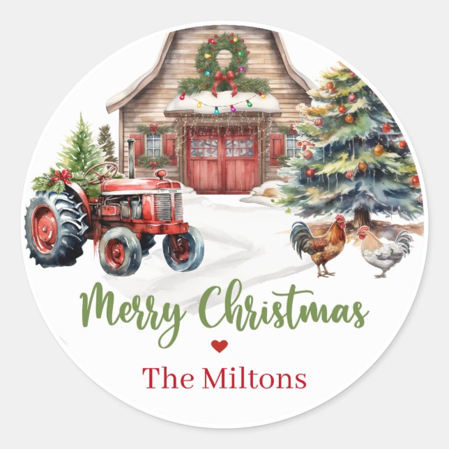 Christmas on the Farm Stickers (Front)