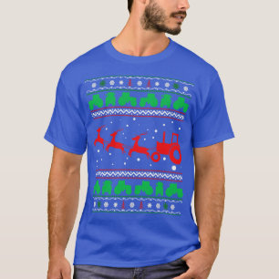 Christmas on the Farm Tractor Sleigh Ugly Christma T-Shirt