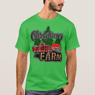 Christmas on the farm vintage red wagon T-Shirt