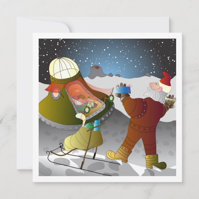 Christmas on the moon card (Front)