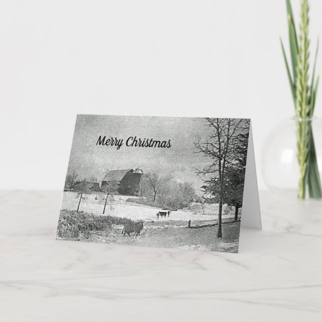 Christmas on the old farm card (Front)