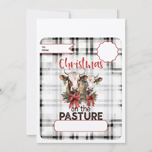 Christmas On The Pasture Money Holiday Card (Front)