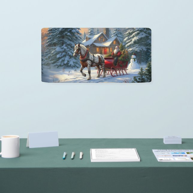 Christmas One-horse Sleigh Santa Banner (Tradeshow)