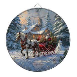 Christmas One-horse Sleigh Santa Dartboard